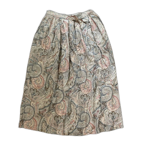 Chelsea Campbell Vintage Petite Pleated Waist Paisley Skirt Size 12 - Picture 1 of 8